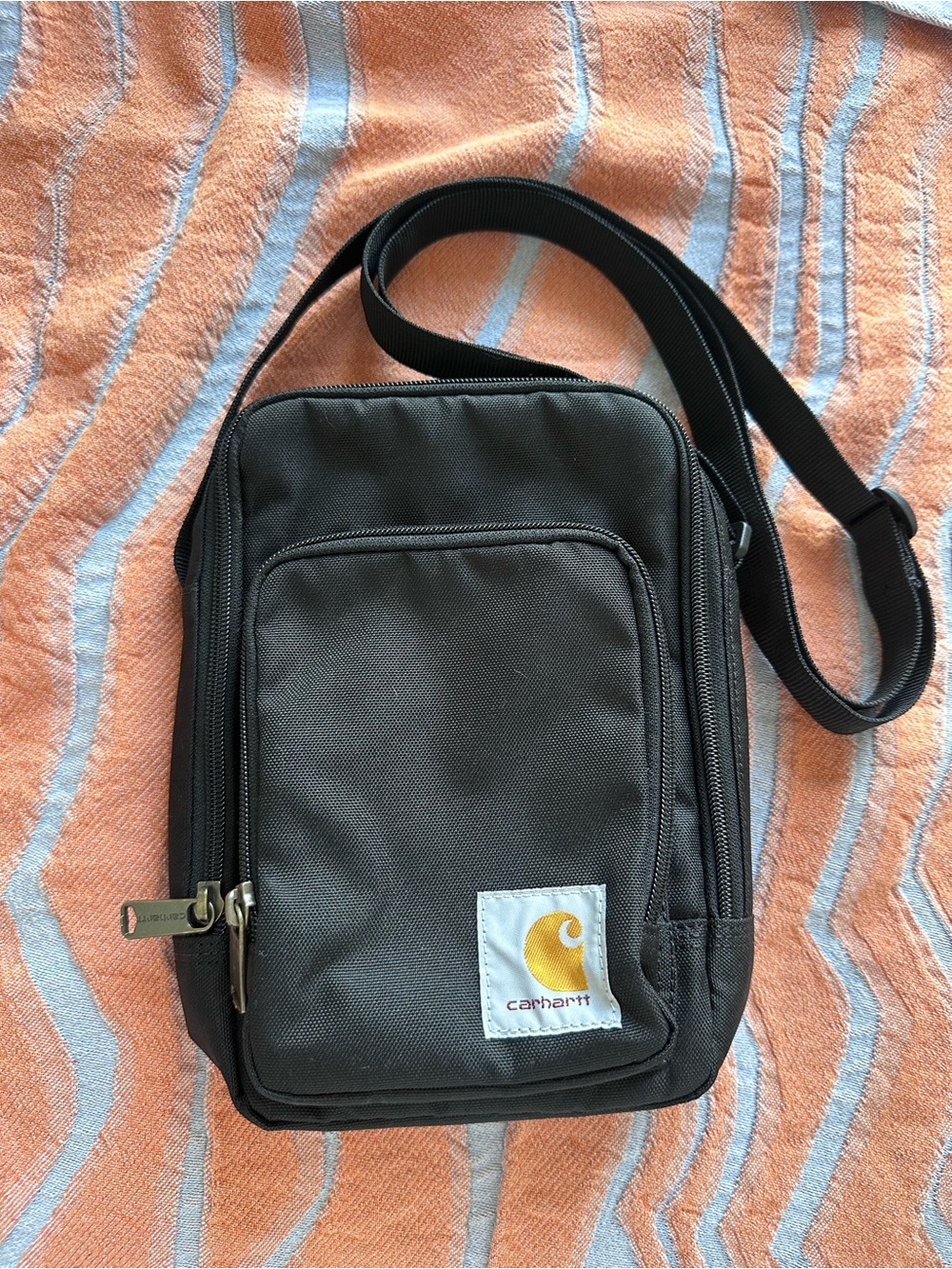 Carhartt Black Crossbody Messenger Bag with Logo Patch